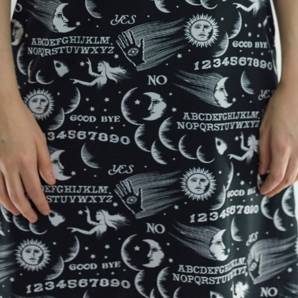 Stretchy Black Dress with "Ouija" Print - Picture 4 of 4